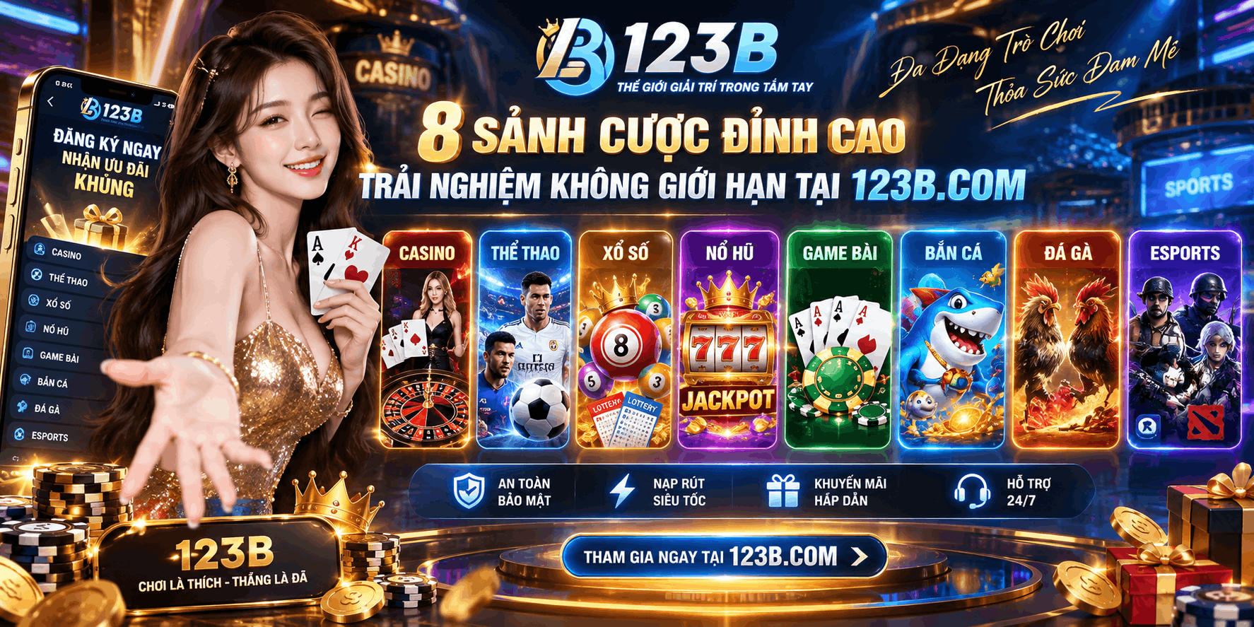 123B 🥇 Trang Chủ Đăng Ký & Tải App 123b.com Chính Thức 8 Các sảnh cược nổi bật tại 123B.COM